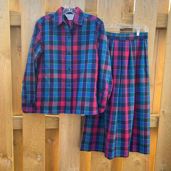 Vintage Pendleton Plaid Skirt Blazer Set - Picture 7 of 7